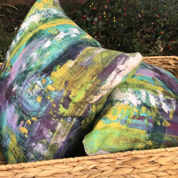 NWT 16"x16" Canvas Artisan Throw Pillow, Home Decor, Art by Noora Elkoussy - Picture 4 of 9